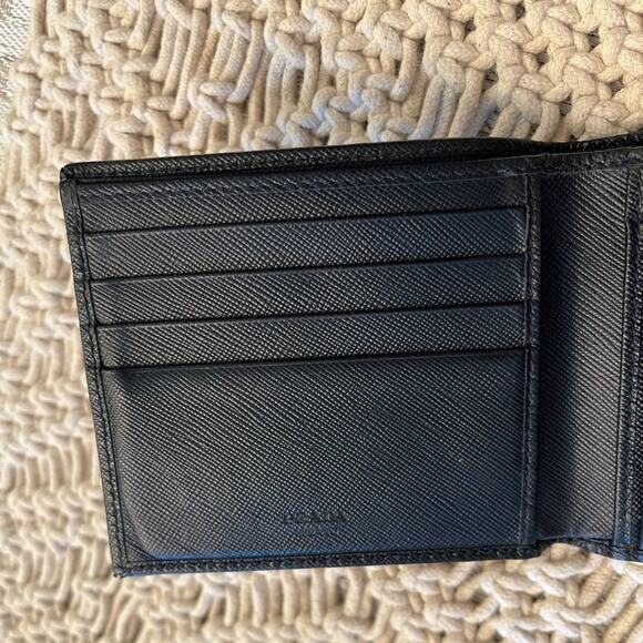 Prada blue camo nylon and leather bi-fold wallet * rare find - Picture 6 of 12